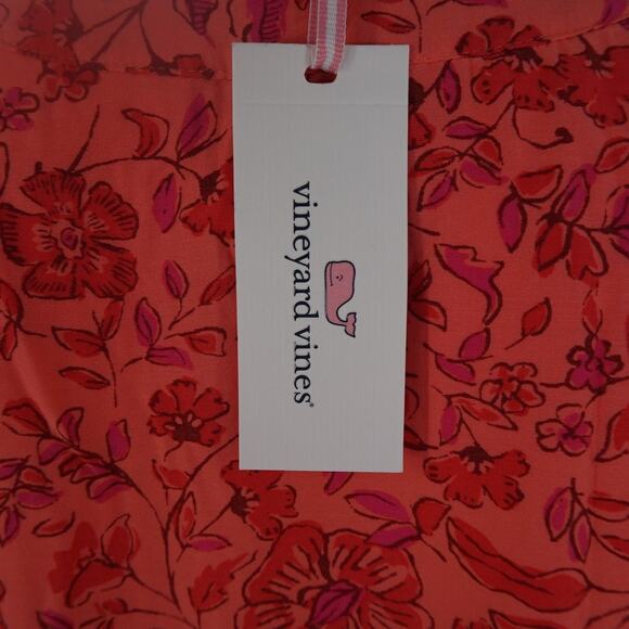 Vineyard Vines Papaya Floral Ruffle Sleeve Dress - L - Picture 5 of 8